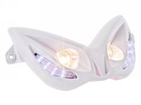 Scheinwerfer Doppeloptik EVO 2, inkl. Blinkfunktion, MBK Nitro / Yamaha Aerox, weiss Scheinwerfer Doppeloptik EVO 2, inkl. Blinkfunktion, MBK Nitro / Yamaha Aerox, weiss