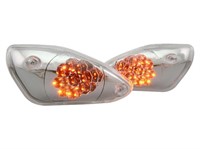 Pair de clignos avant AV style LEDs transparent, Aerox / Nitro, blanc