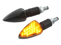 Paire de clignotants STR8 LED Black-Line, noir, universels scooter, motos homologué CE