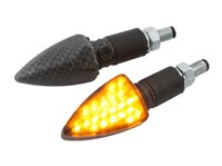 Paire de clignotants STR8 LED Black-Line. look carbone mat, universels scooter/motos homologué CE