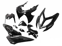 Carrosserie complète STR8 (9pcs), Yamaha Aerox / MBK Nitro NEW à partir de 2013, NOIR METAL Carrosserie complète STR8 (9pcs), Yamaha Aerox / MBK Nitro NEW à partir de 2013, NOIR METAL