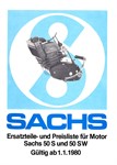 Catalogue Pièces et liste de prix pour Sachs 50 S et 50 SW