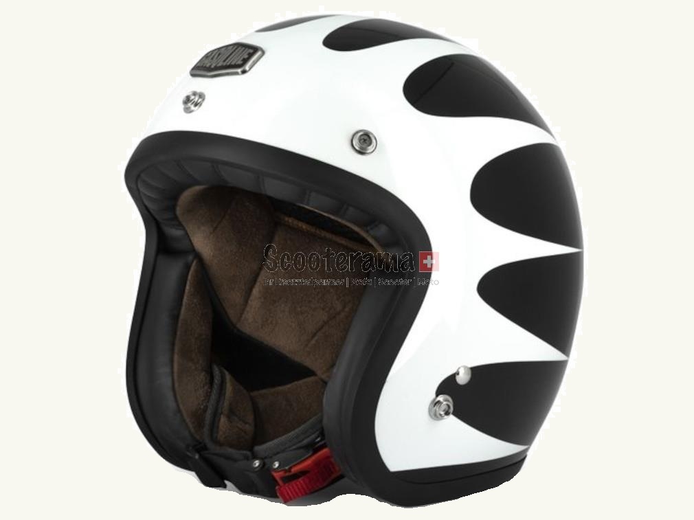 Casque jet Gasoline Cafe Racer S250 noir / blanc - taille S