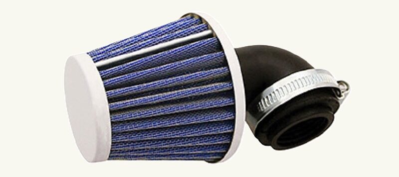 Luftfilter 90 Grad blau/weiss 28/35 mm