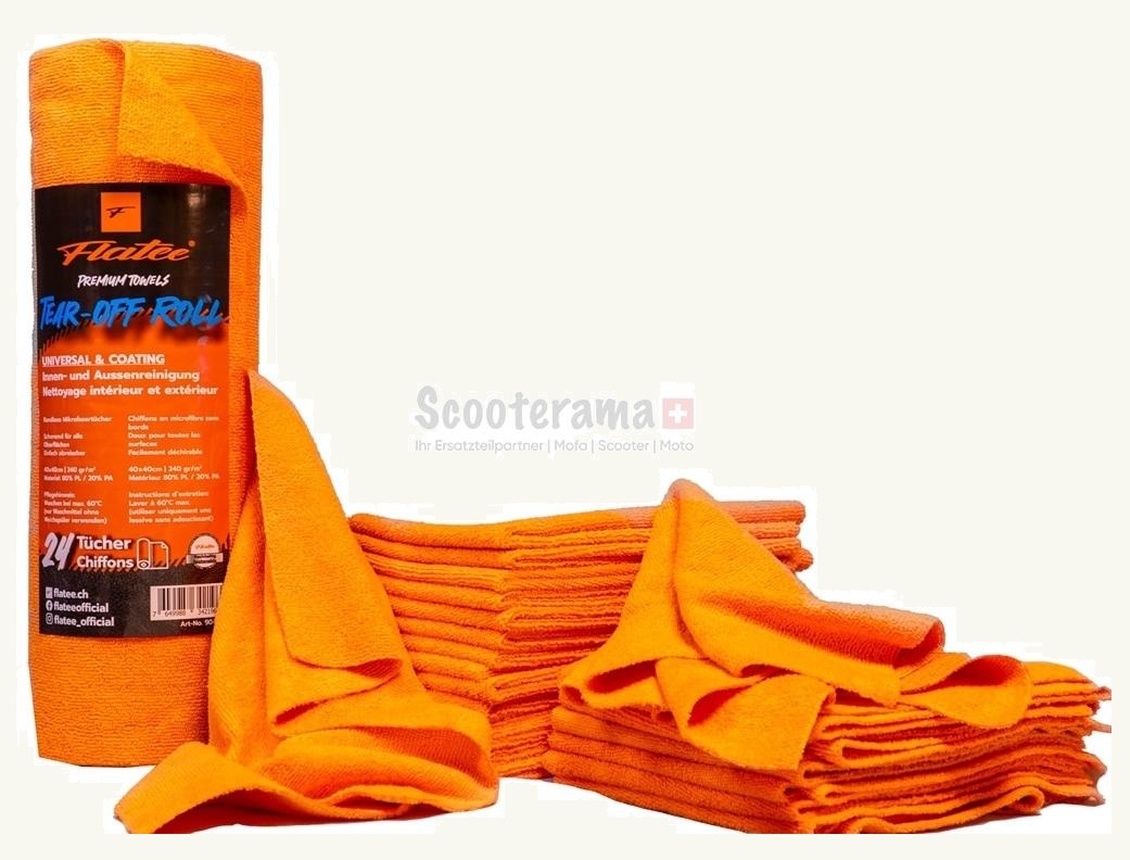 Mikrofaser Tuch orange auf Rolle 24 Stück 40x40cm (Top Qualität)