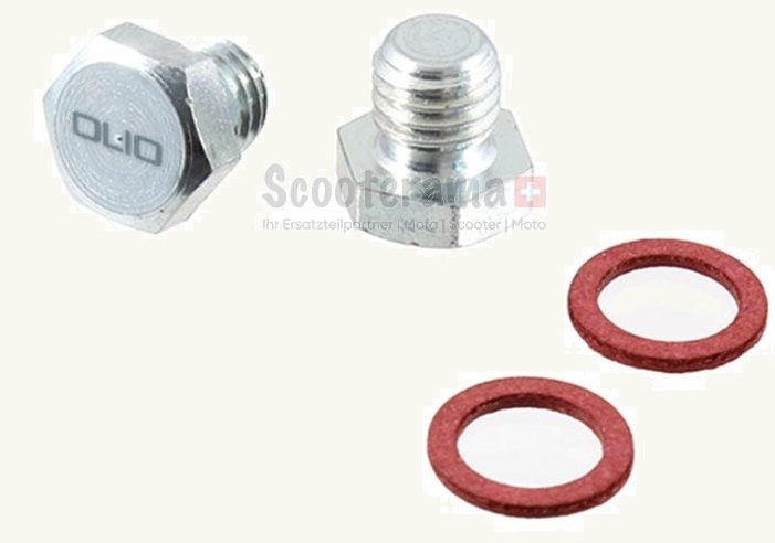Öleinfüllschraube und Dichtring für Puch Maxi / X30 / Velux Motor mit M8 Gewinde