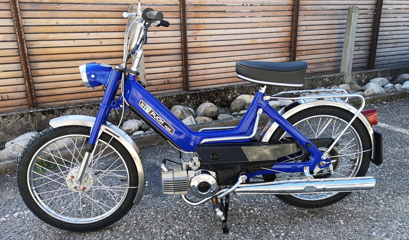 Unter anderem ein Puch Maxi Töffli ist ideal für den Umbau zum Bobber - insbesondere für Einsteiger. Puch-Maxi-IMG_20180920_161714