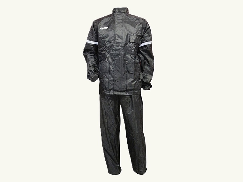 2 aufgesetzte Fronttaschen, mit Reflektor. In 5 Grössen, da kommst du trocken durch nasse Tage! Regenschutz ADX Eco schwarz, 2-teilig, Grösse L