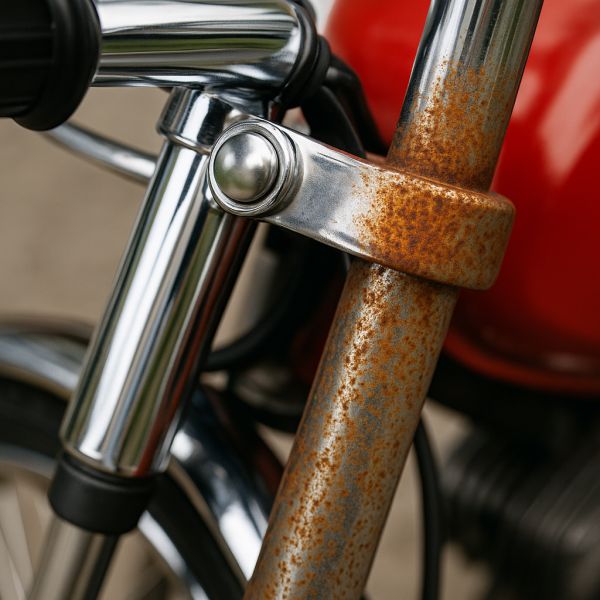 Flugrost an einer Lenkerstange