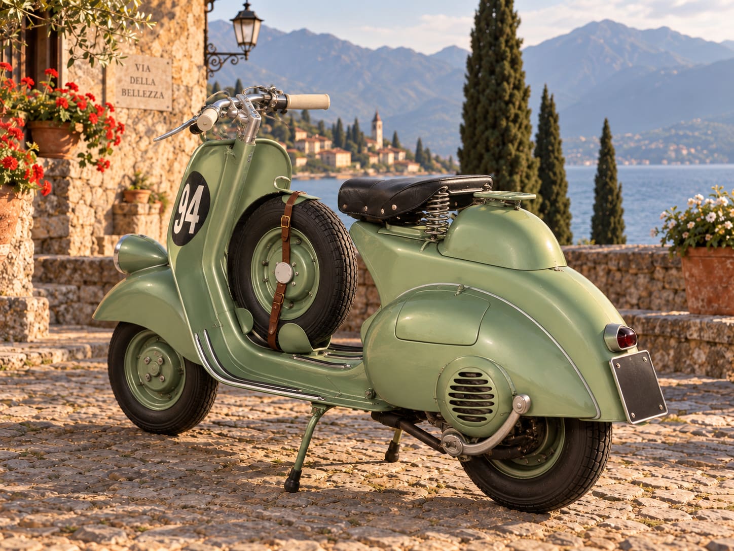 Vespa Sei Giorni n° 94 vue de l'arrière Vespa Sei Giorni n° 94 vue de l'arrière