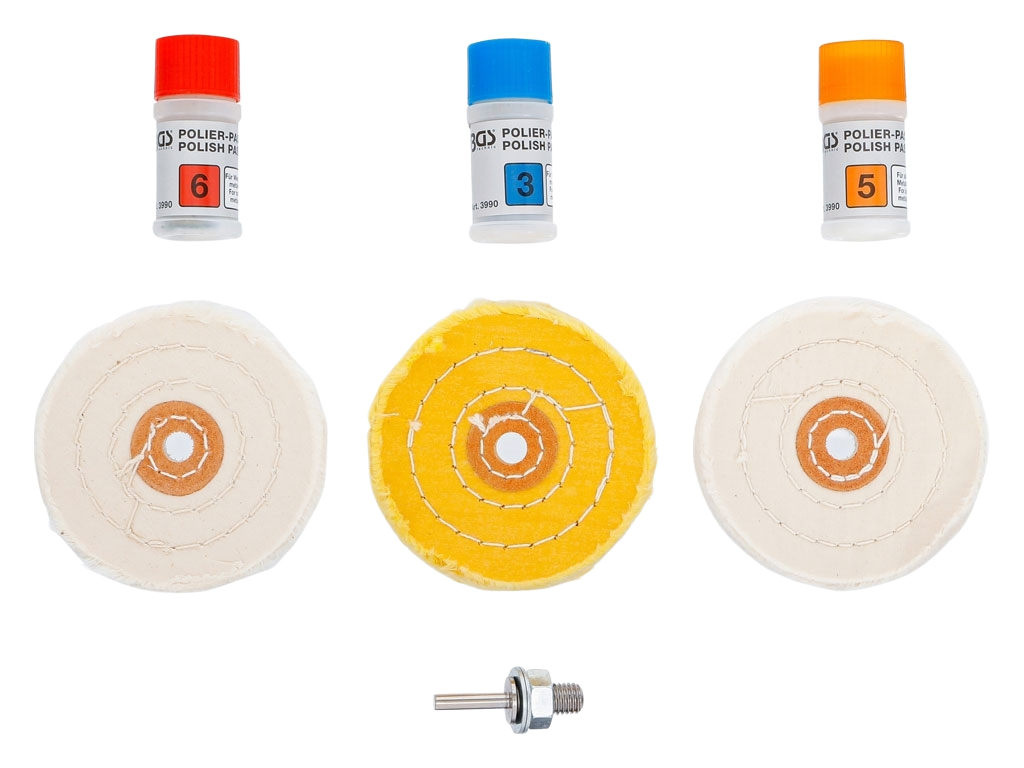 Kit de polissage BGS pour métal doux, 7 pièces