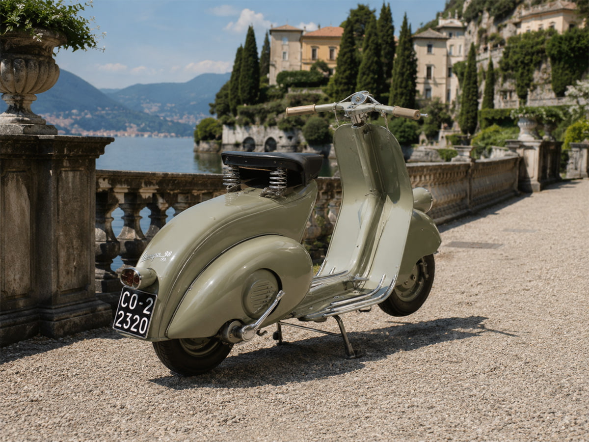 Carrosserie autoporteuse et passage central libre : la Vespa 98 change les règles Vespa 98, le scooter en tôle qui a lancé le mythe Vespa